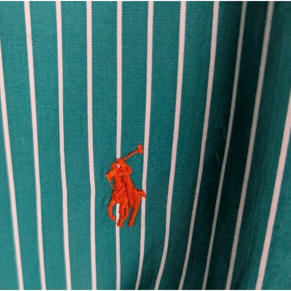 Ralph Lauren mens shirt XL classic fit green and white cotton EUC preppy Luxury - Picture 3 of 7